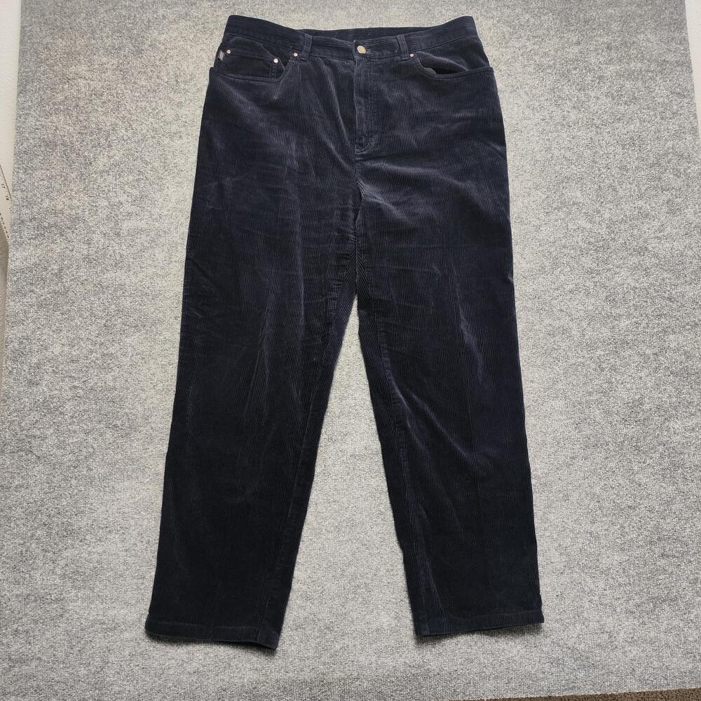 Lauren Jeans Co Ralph Lauren Pants Womens 16 Blue Corduroy Straight Leg Stretch